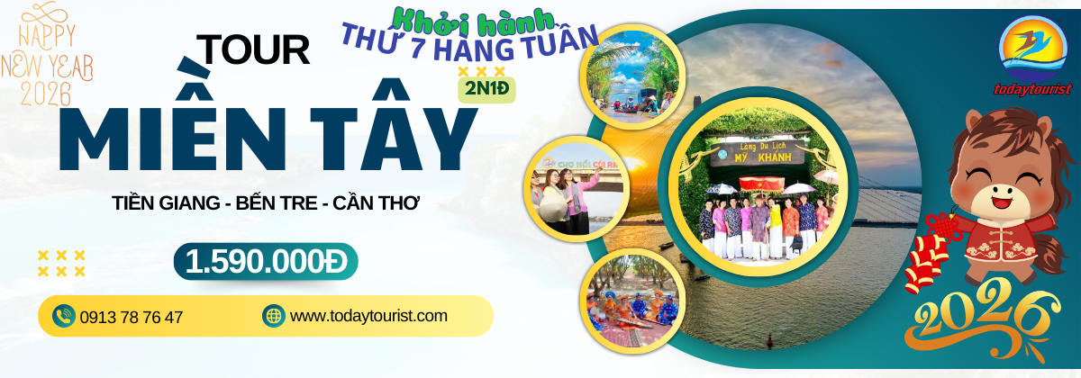 TOUR TIỀN GIANG - BẾN TRE - CẦN THƠ 2N1Đ